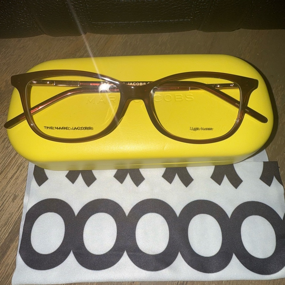 Marc Jacobs Tortoise Eyeglasses with Bright Yellow Case